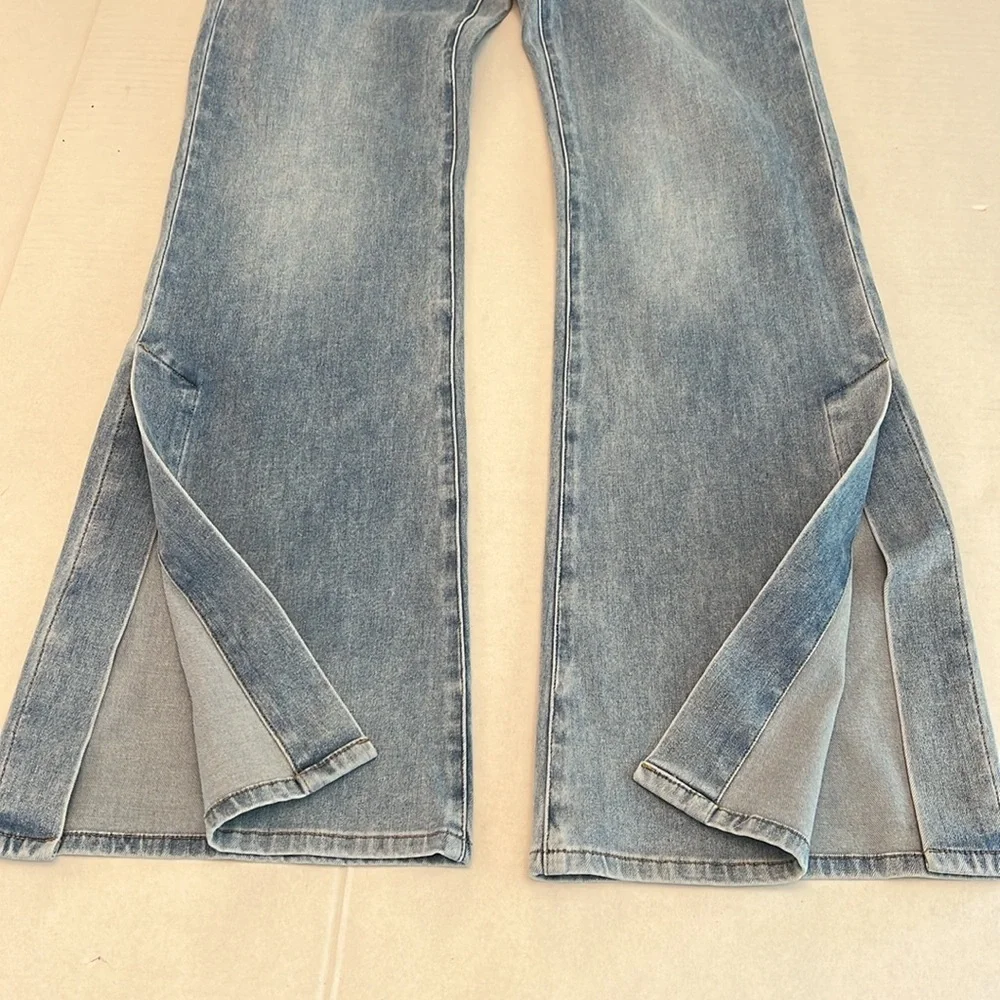 SOFT SURROUNDINGS ULTIMATE FLARE SIDE SLIT PULL ON JEANS SMALL